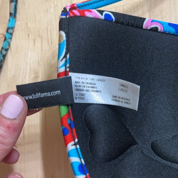 Luli Fama Cosita Buena Molded Push-up "FEATHER LOVE" Tie Bikini Top - Picture 5 of 5